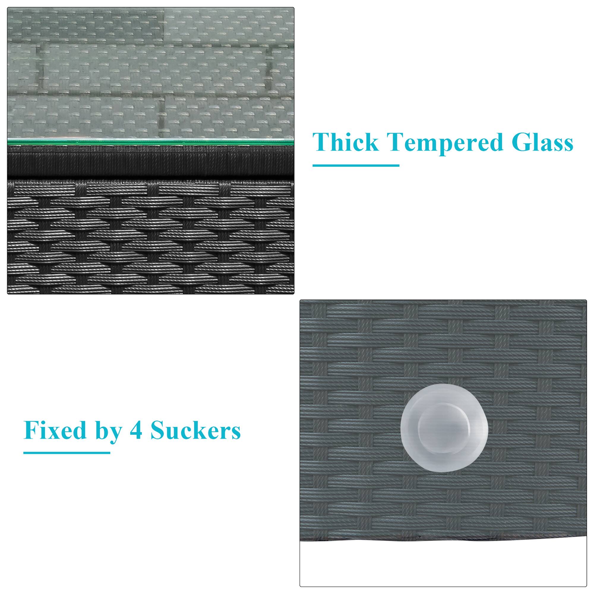 Thick Tempered Glass Fixed by 4 Suckers