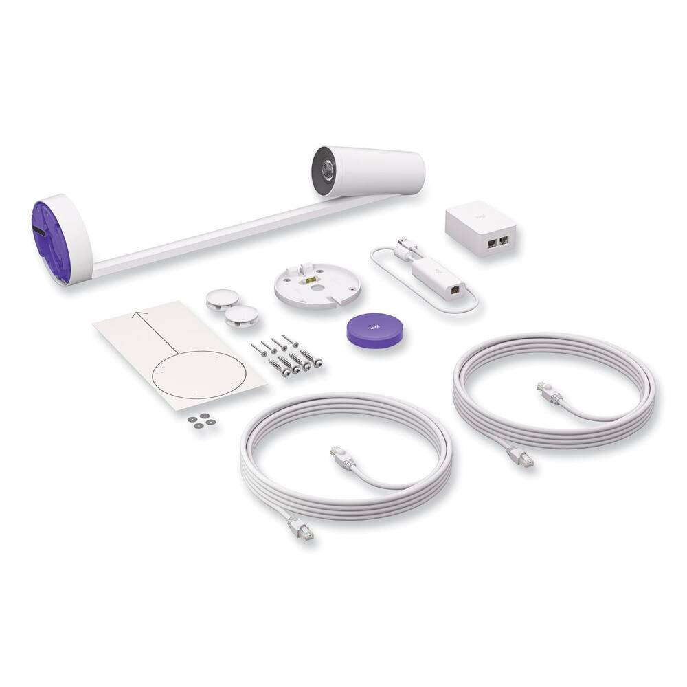 Left. Logitech - Logitech Scribe Whiteboard Camera for Video Conferencing Rooms - 1920 x 1080 Video - Wall - Network (RJ-45) - For - White.