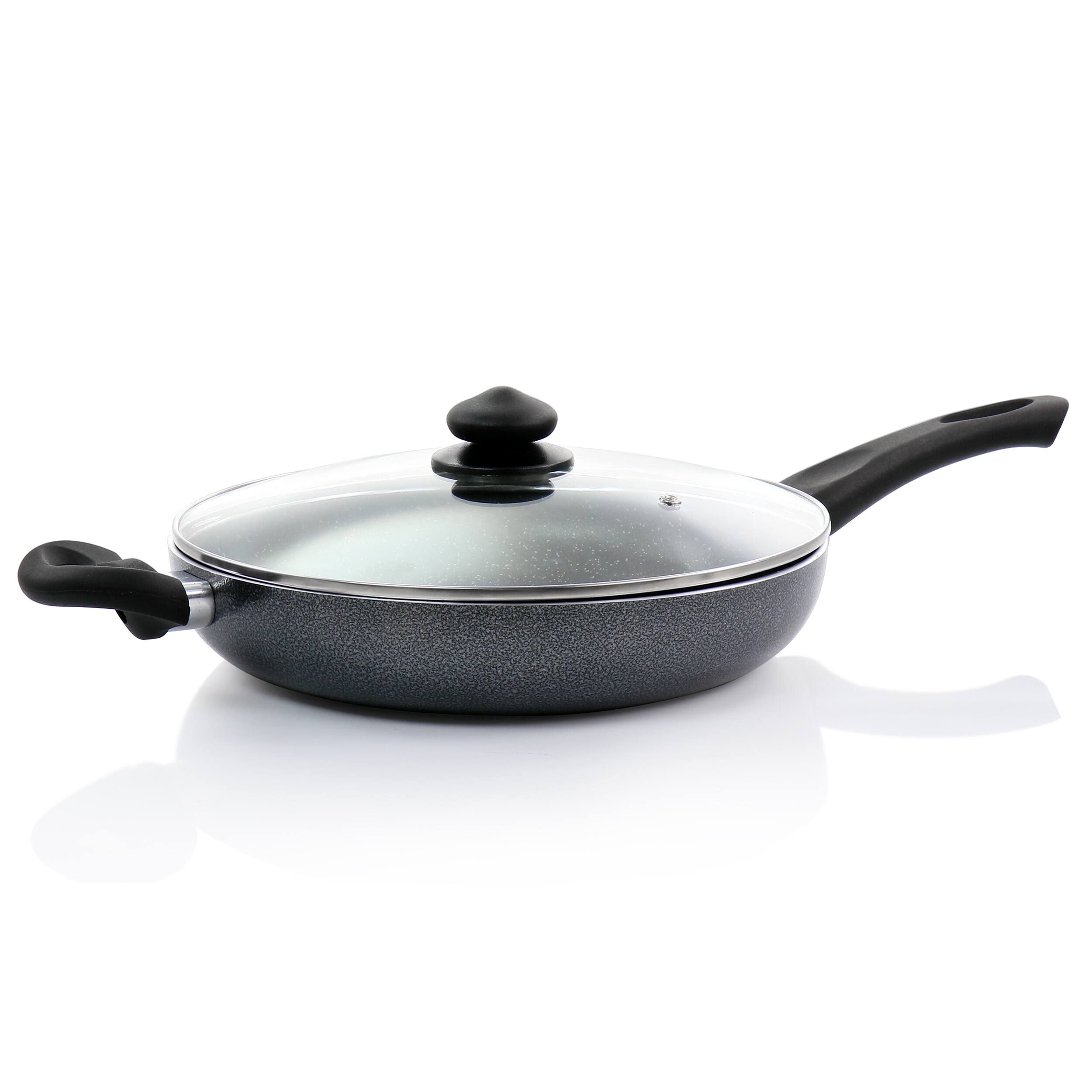 Alt View 7. Oster - Oster Pallermo 3.5 Quart Aluminum Nonstick Saute Pan in Charcoal with Lid - Black.