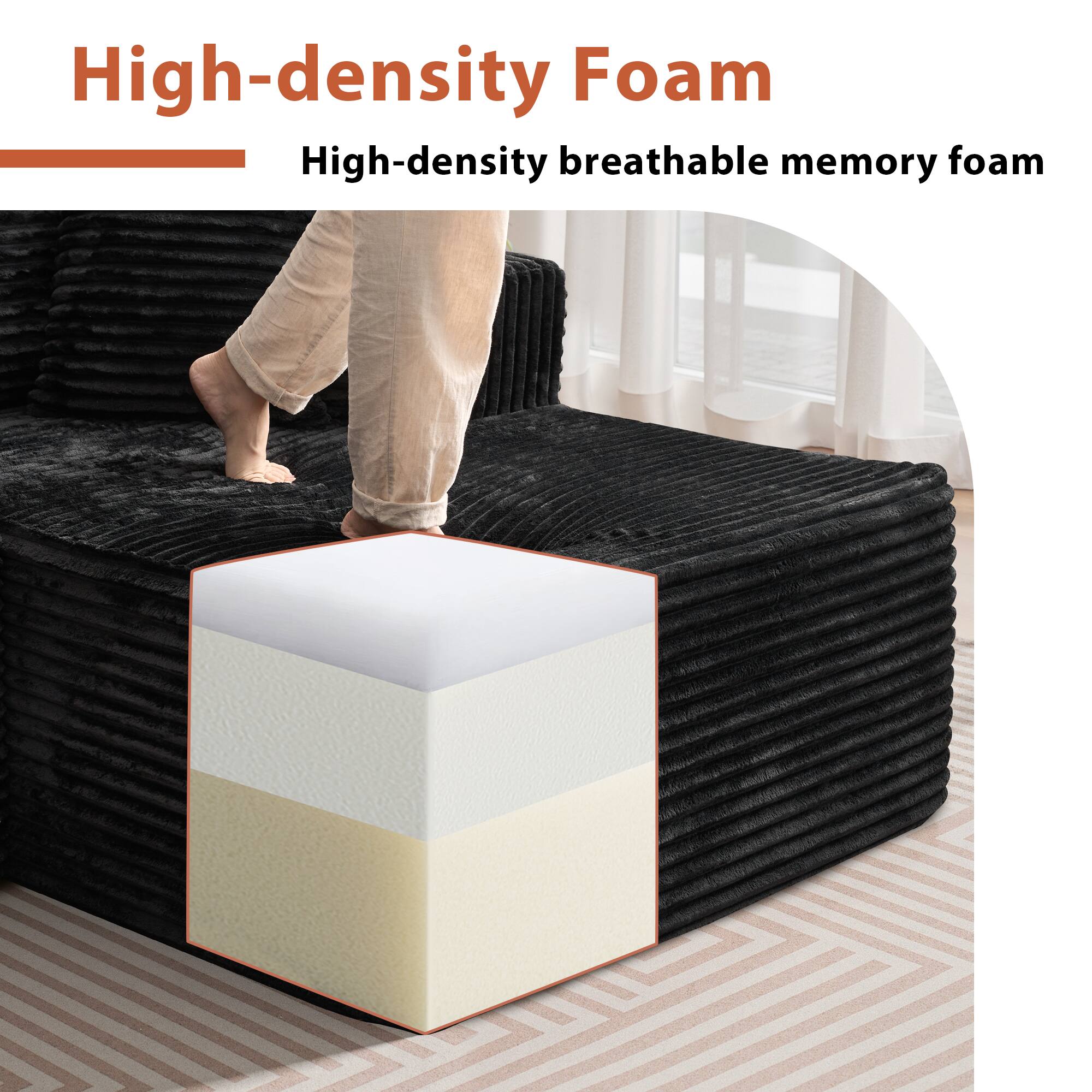 High-density Foam  
High-density breathable memory foam