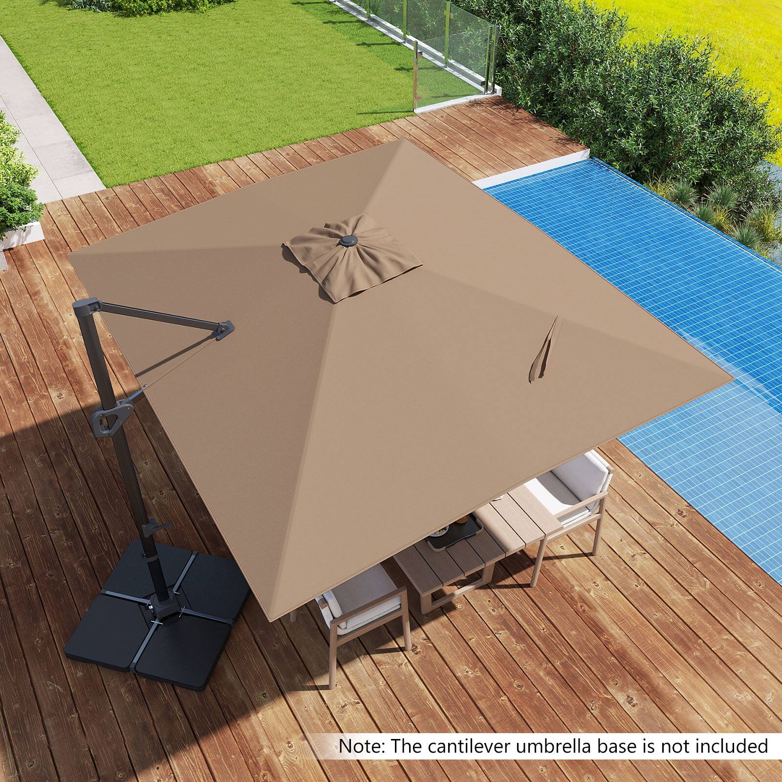 Note: The cantilever umbrella base is not included