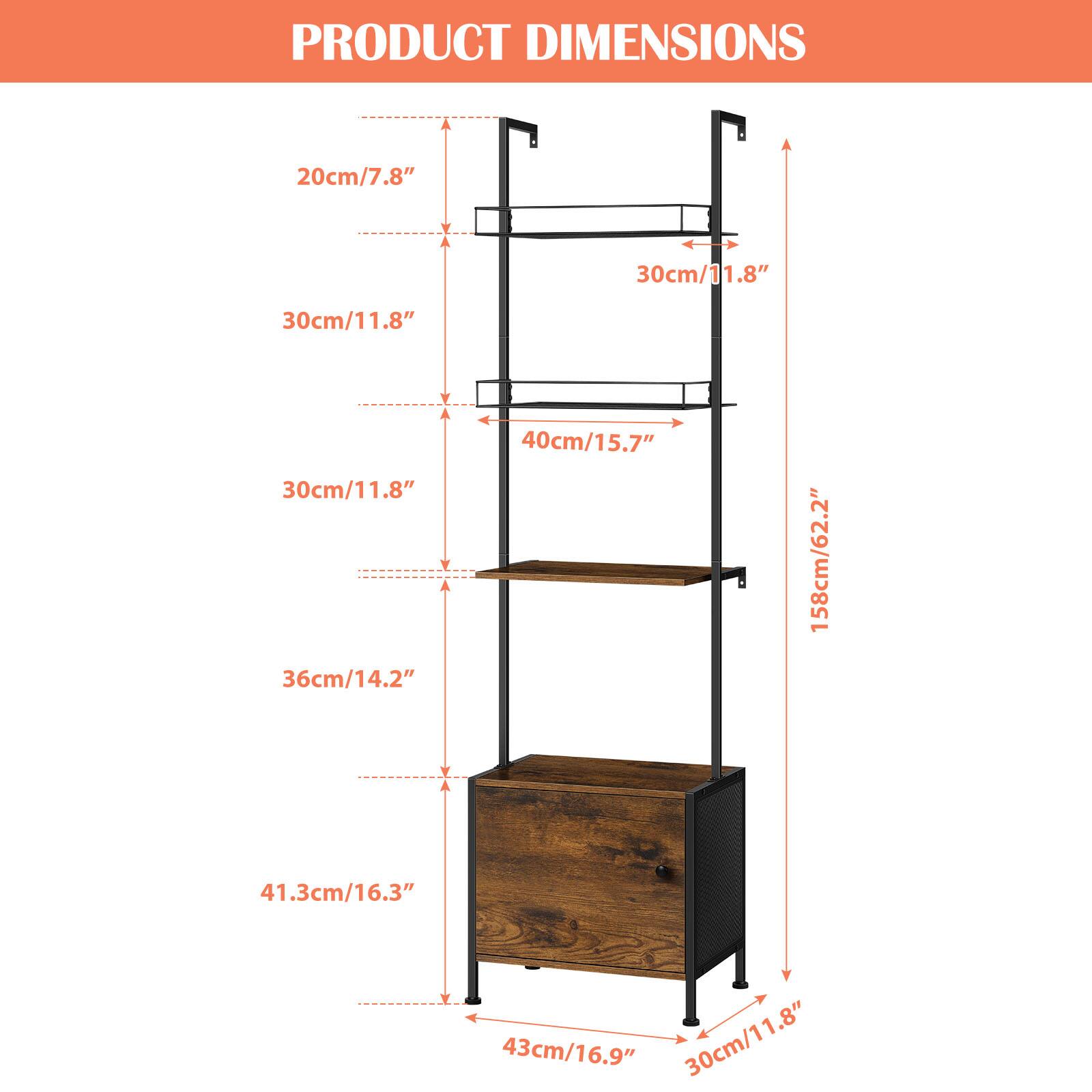 PRODUCT DIMENSIONS

- 20cm/7.8"
- 30cm/11.8"
- 30cm/11.8"
- 30cm/11.8"
- 36cm/14.2"
- 40cm/15.7"
- 158cm/62.2"
- 41.3cm/16.3"
- 43cm/16.9"
- 30cm/11.8"
