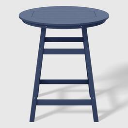 WestinTrends - Malibu Outdoor 35" HDPE Round Patio Counter Height Bar Table - Navy Blue