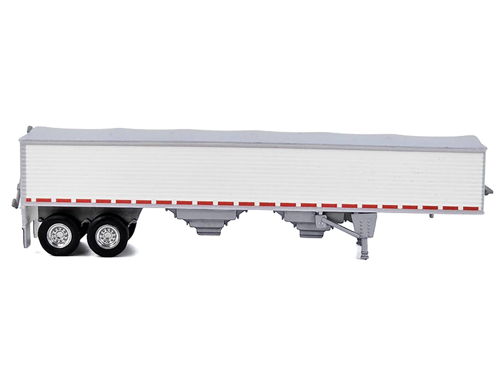 Alt View 2. HO Logistics Replicas - Covered Grain Trailer White with Silver Tarp 1/87 (HO) Scale Plastic Model Car by HO Logistics.