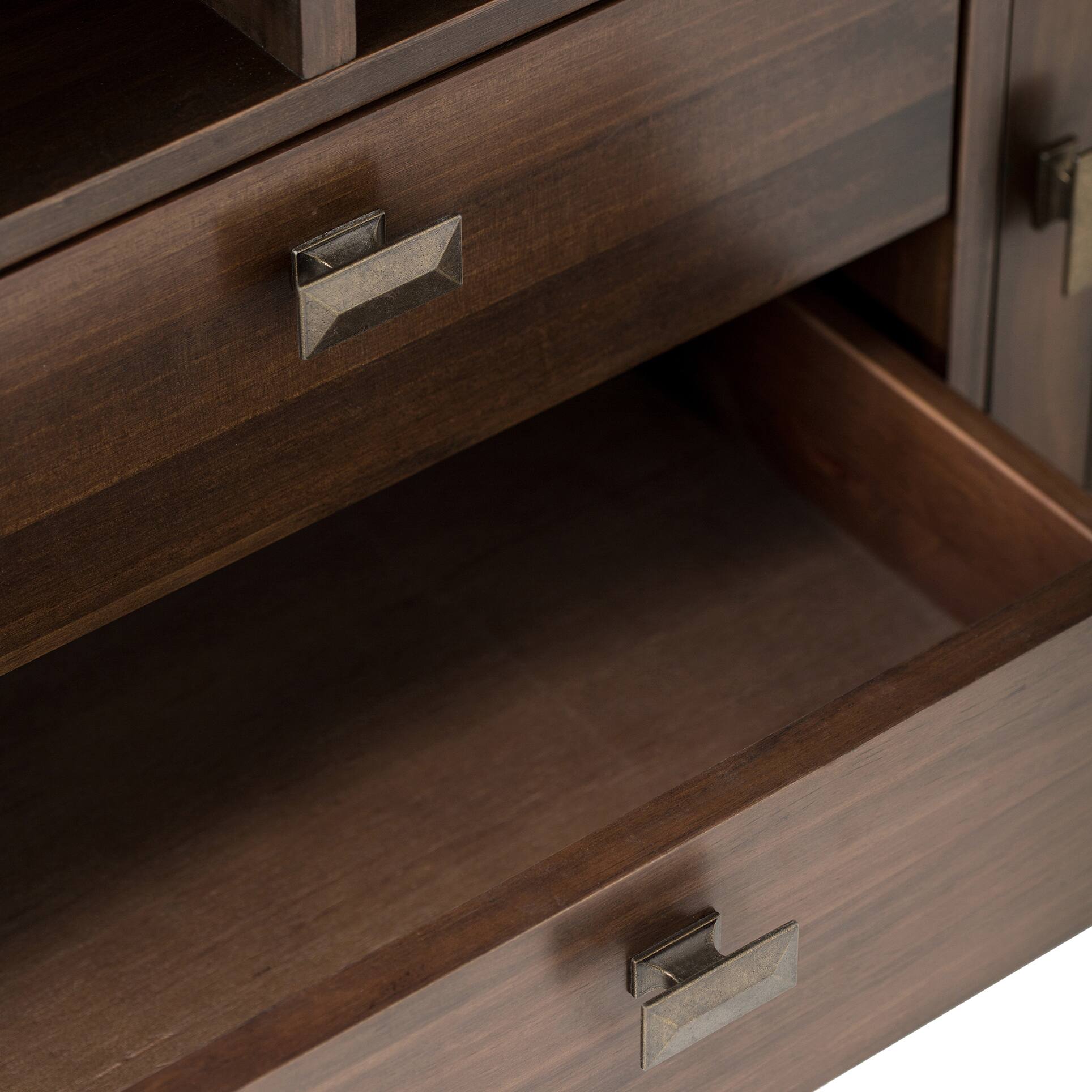 Alt View 4. Simpli Home - Artisan SOLID WOOD 72 inch Wide Transitional TV Media Stand in Natural Aged Brown For TVs up to 80 inches - Natural Aged Brown.