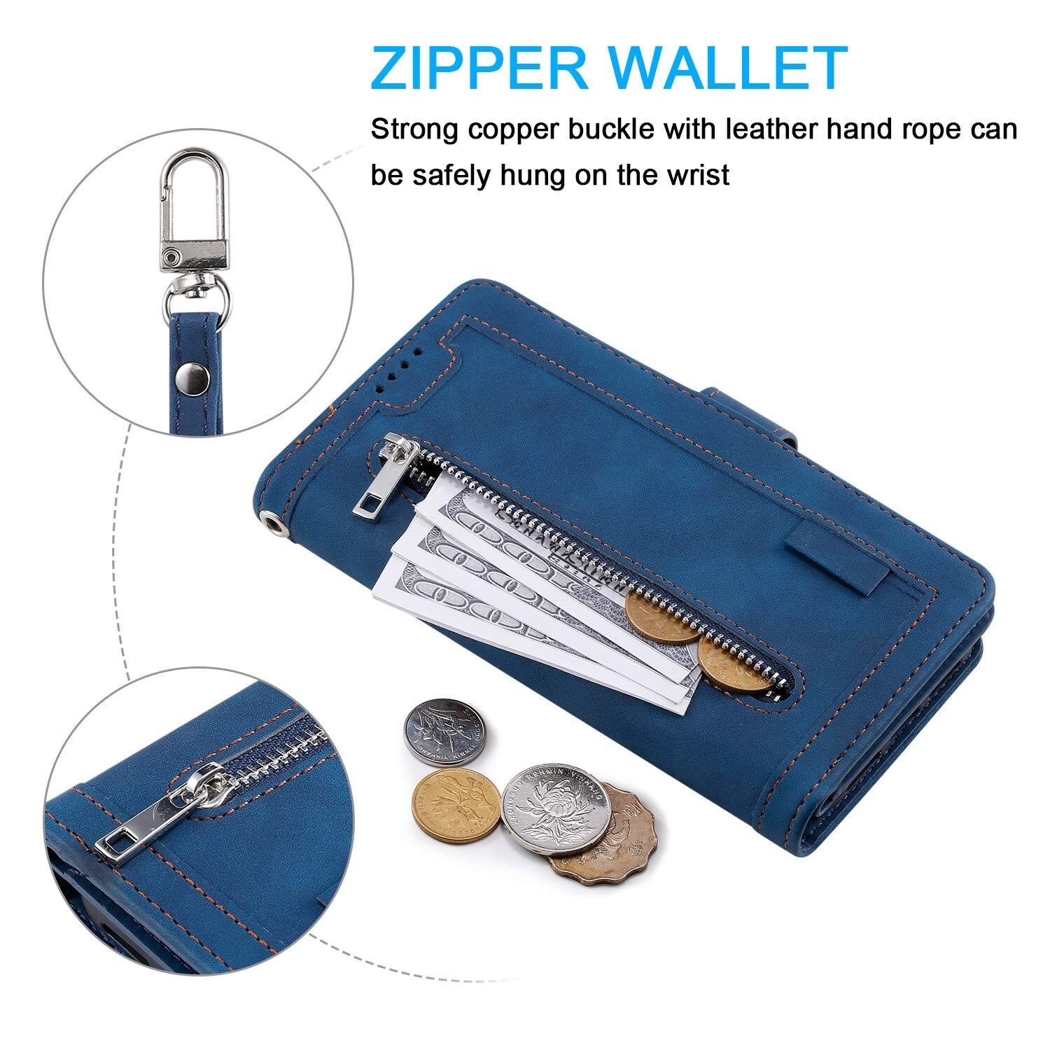 ZIPPER WALLET

Strong copper buckle with leather hand rope can be safely hung on the wrist