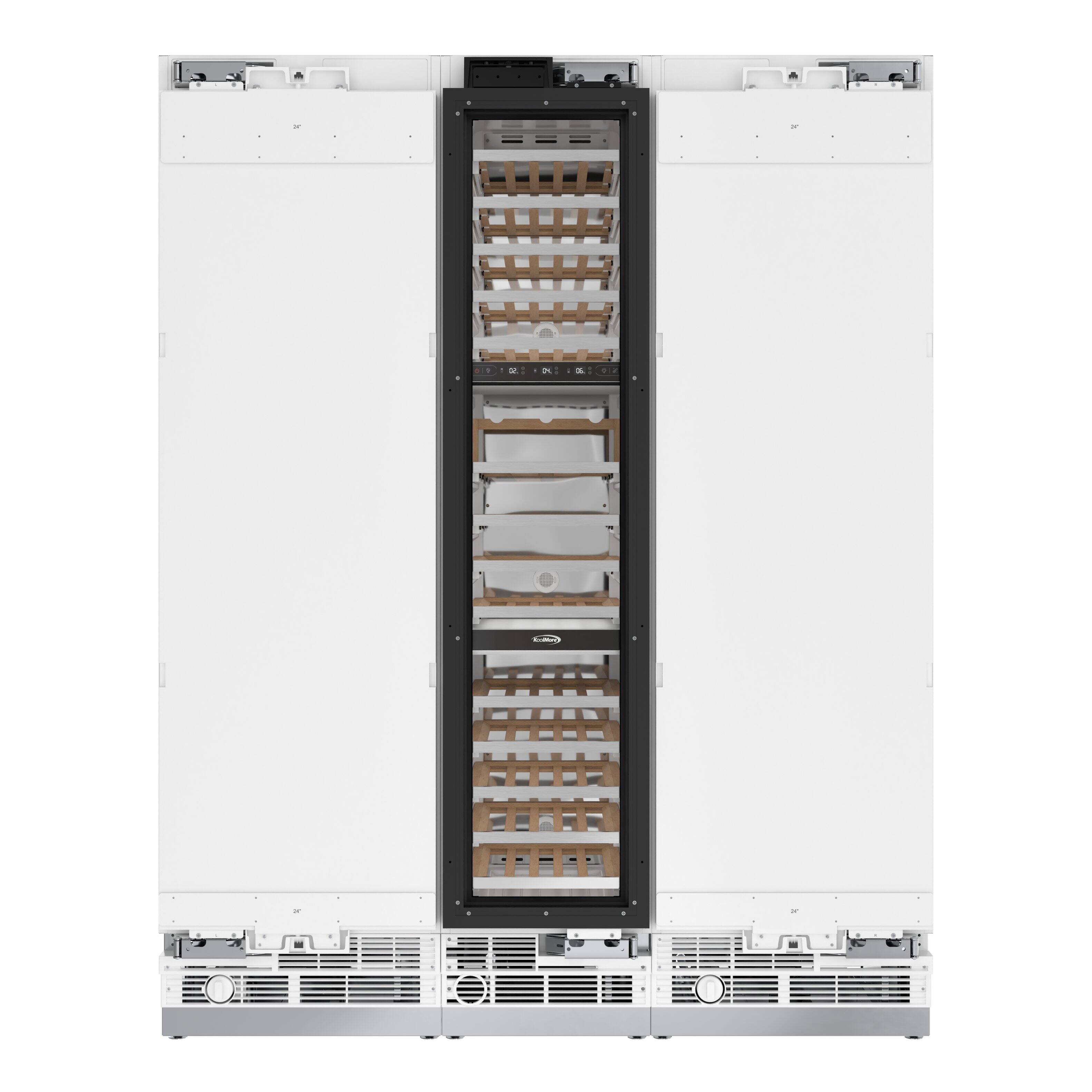 Back. Koolmore - KoolMore Reserve Panel Ready 24 in. Column Refrigerator with a 18 in. Wine Cooler and 24 in. Freezer - White.
