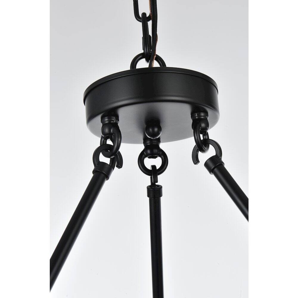 Alt View 1. Elegant Lighting - Cadence 26 Inch Chandelier In Black - Black And Clear.