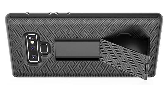Alt View 7. Nakedcellphone - Case with Stand and Belt Clip Holster for Samsung Galaxy Note 9 - Black.