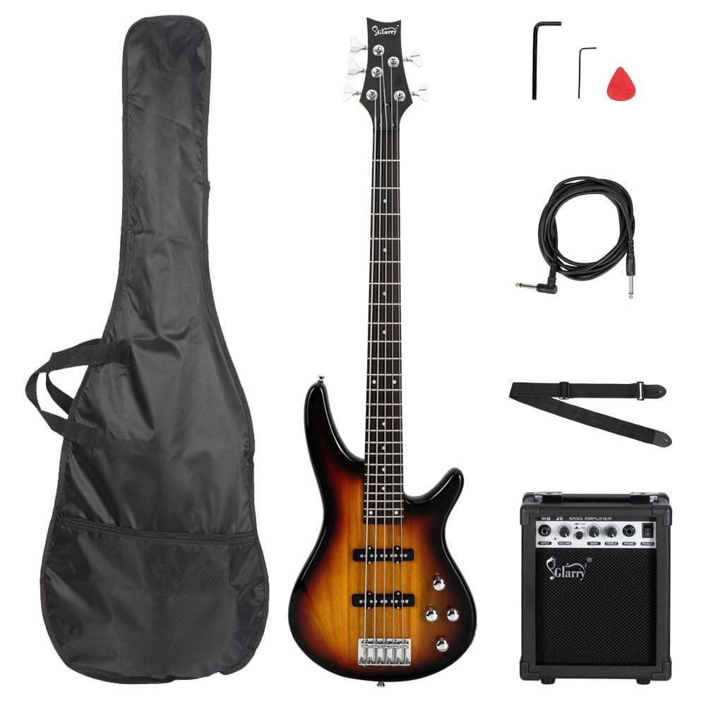 Winado - Electric Bass Guitar 4 String Bass Guitar with 20 Watt Amplifier, PJ Type Pickup, Naturally air-dried Maple Neck