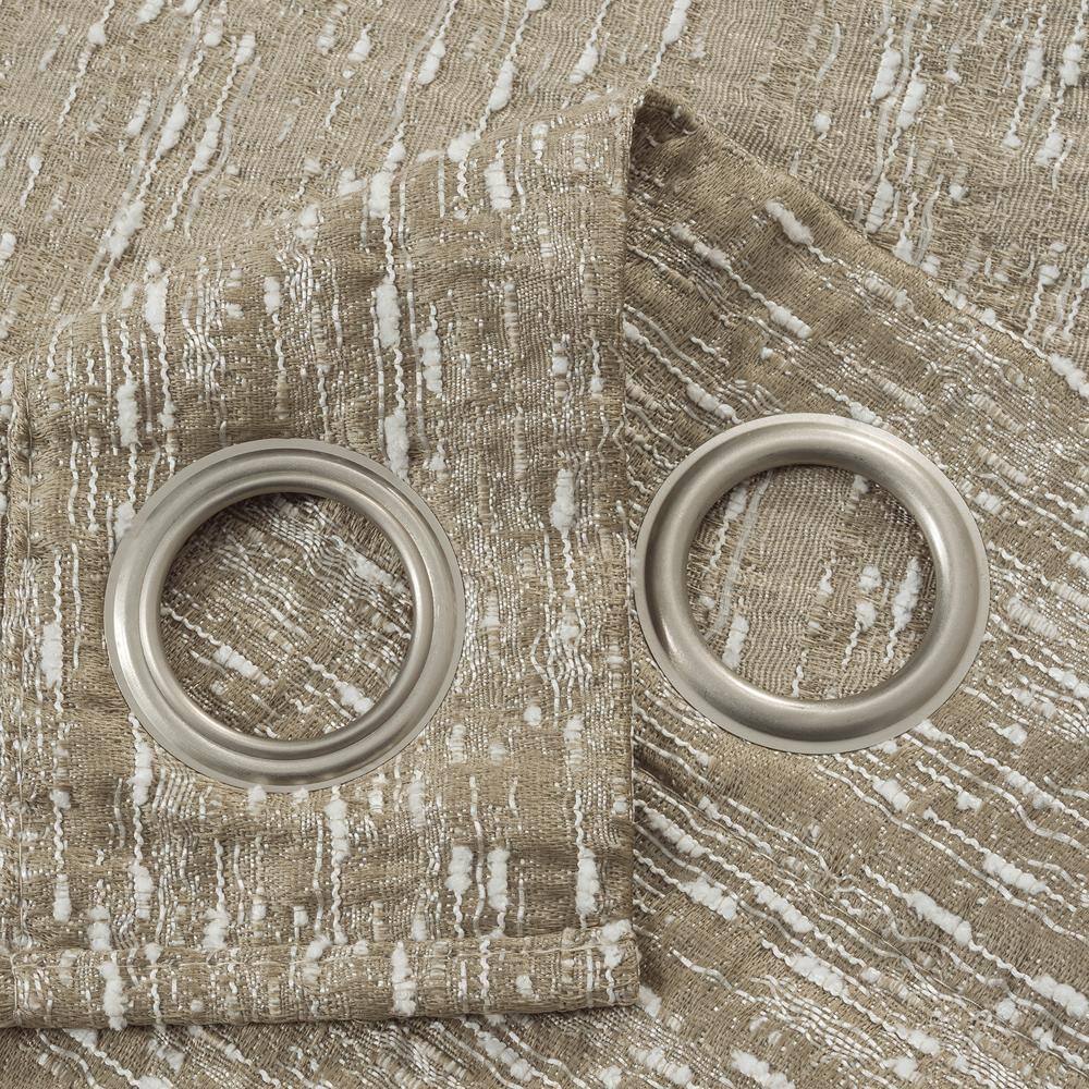 Left. RT Designers Collection - RT Designers Collection Roman Jacquard Premium & Stylish Grommet Panel Pair 38" x 84" Taupe - Taupe.