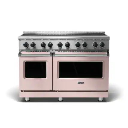 Front. Viking - 5 Series 48" Wide Freestanding Electric Induction Range - Blush.