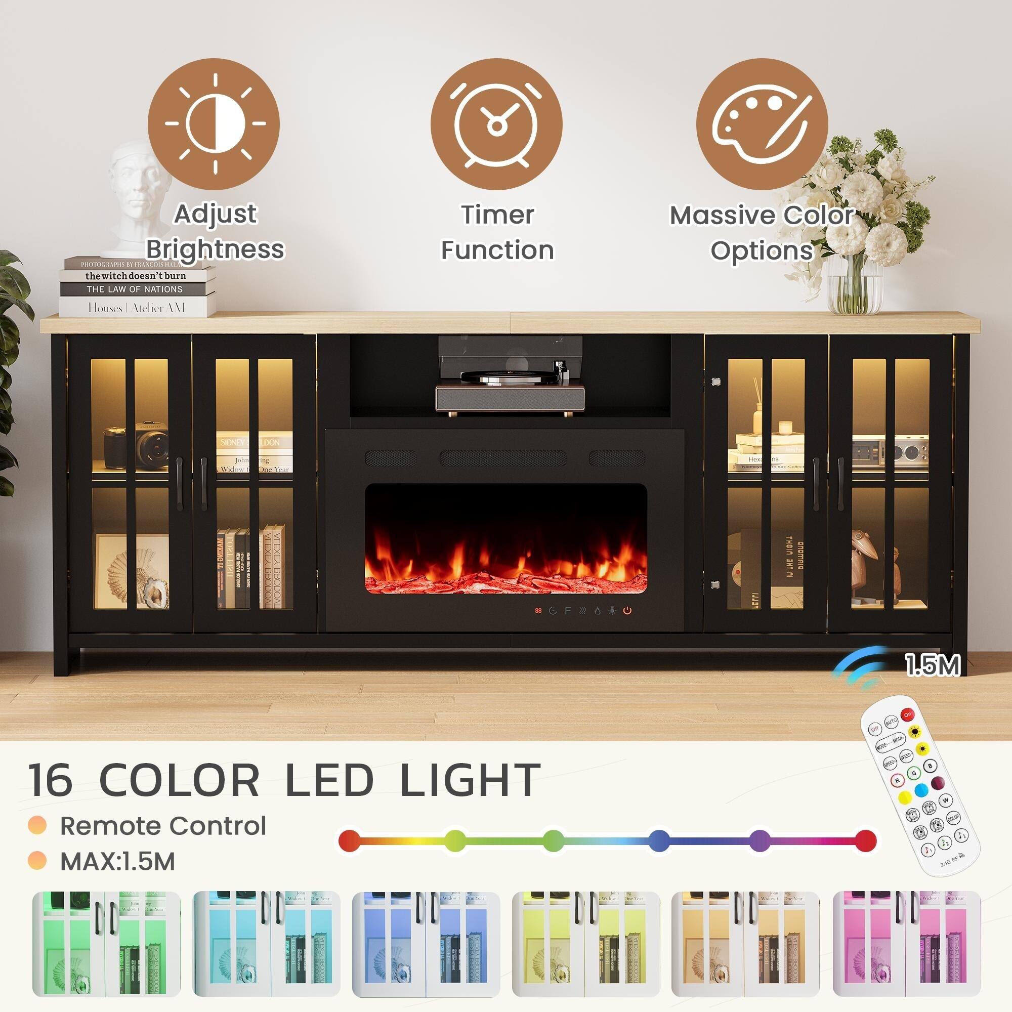 Adjust Brightness  
Timer Function  
Massive Color Options  

16 COLOR LED LIGHT  
- Remote Control  
- MAX:1.5M