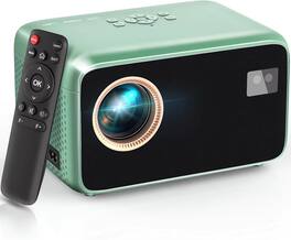 Luckbyte - Smart Native 1080P Portable Projector with 4K Support, WiFi 6, Bluetooth 5.2, Electric Focus & Auto Keystone Correction - Green