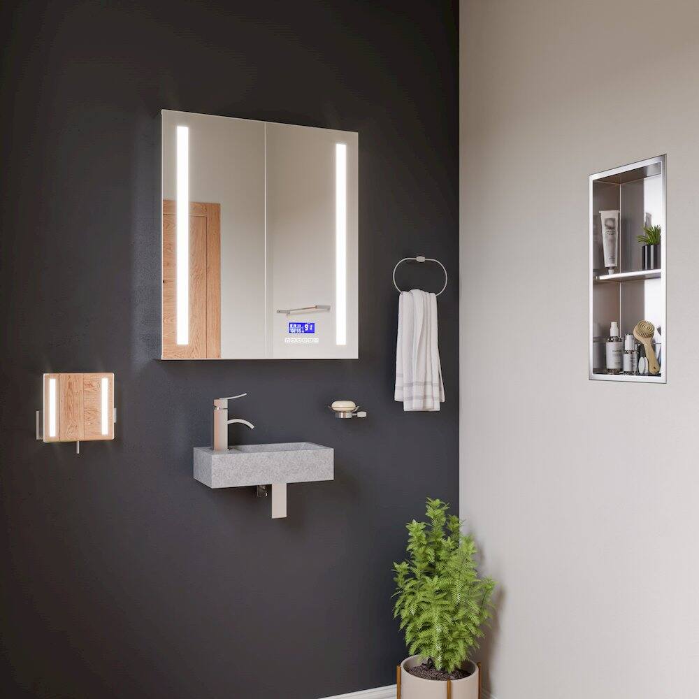 Alt View 1. Alfi - 16" Small Rectangular Solid Concrete Gray Matte Wall Mounted Bathroom Sink - Gray.