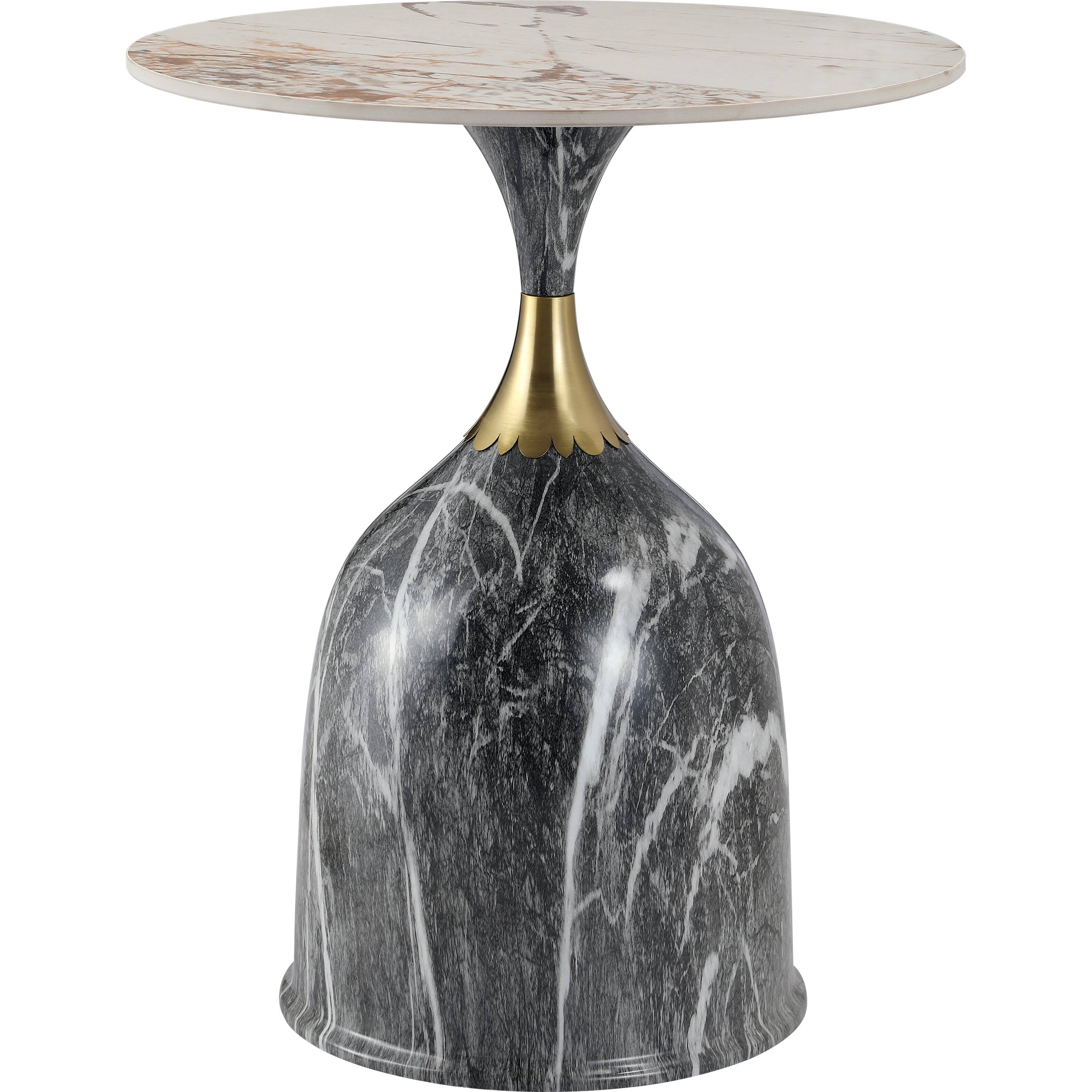 Alt View 2. LeisureMod - Modern Bell-Shaped Steel Top Accent Table with Powder Coated Finish for Living Room or Office - Grey.