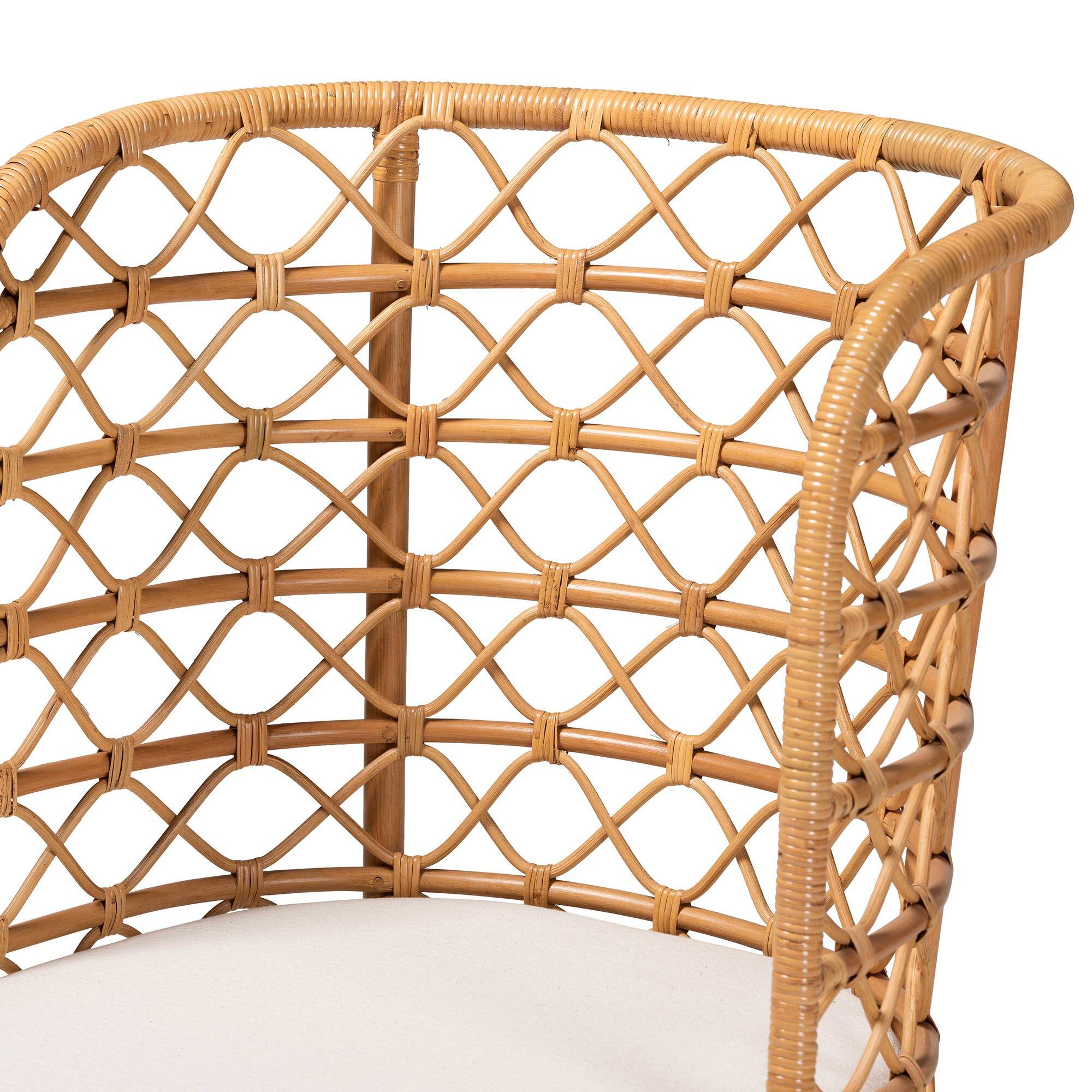 Alt View 1. bali & pari - Tania Bohemian Rattan Accent Chair - Light Honey.