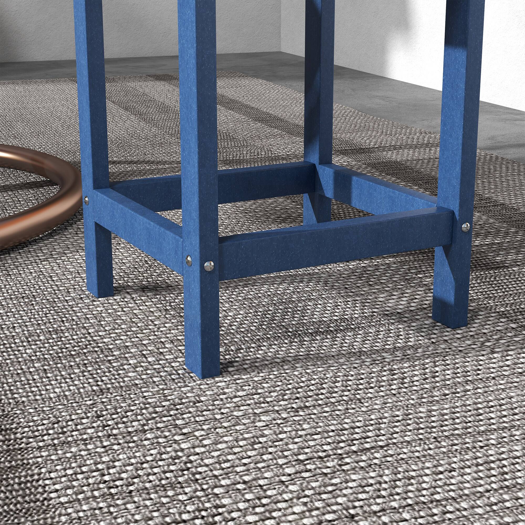 Alt View 8. Outsunny - Patio Side Table, 15" Square Outdoor End Table, HDPE Plastic Tea Table for Adirondack Chair, Backyard or Lawn - Blue.