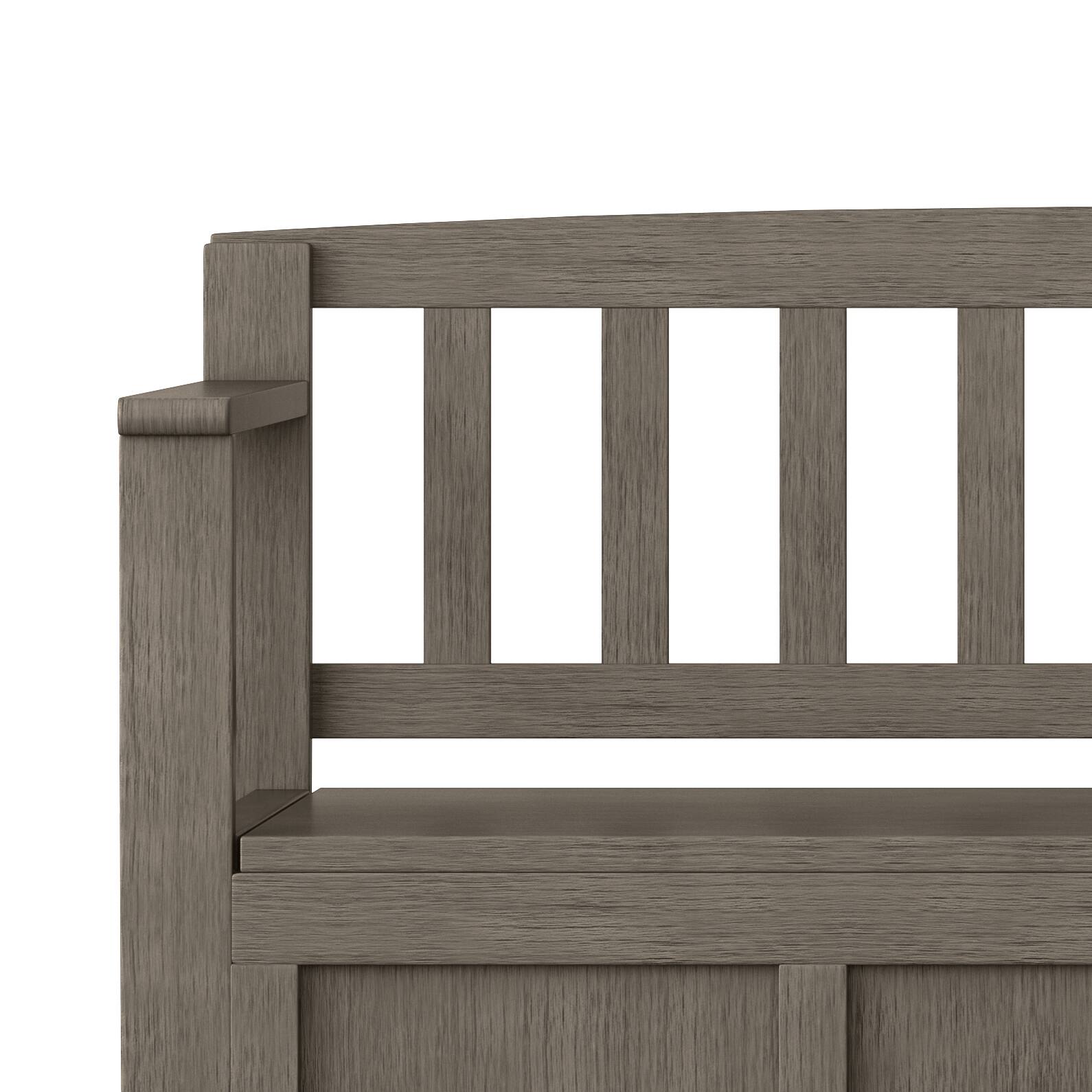 Alt View 11. Simpli Home - Brooklyn Entryway Storage Bench - Farmhouse Grey.