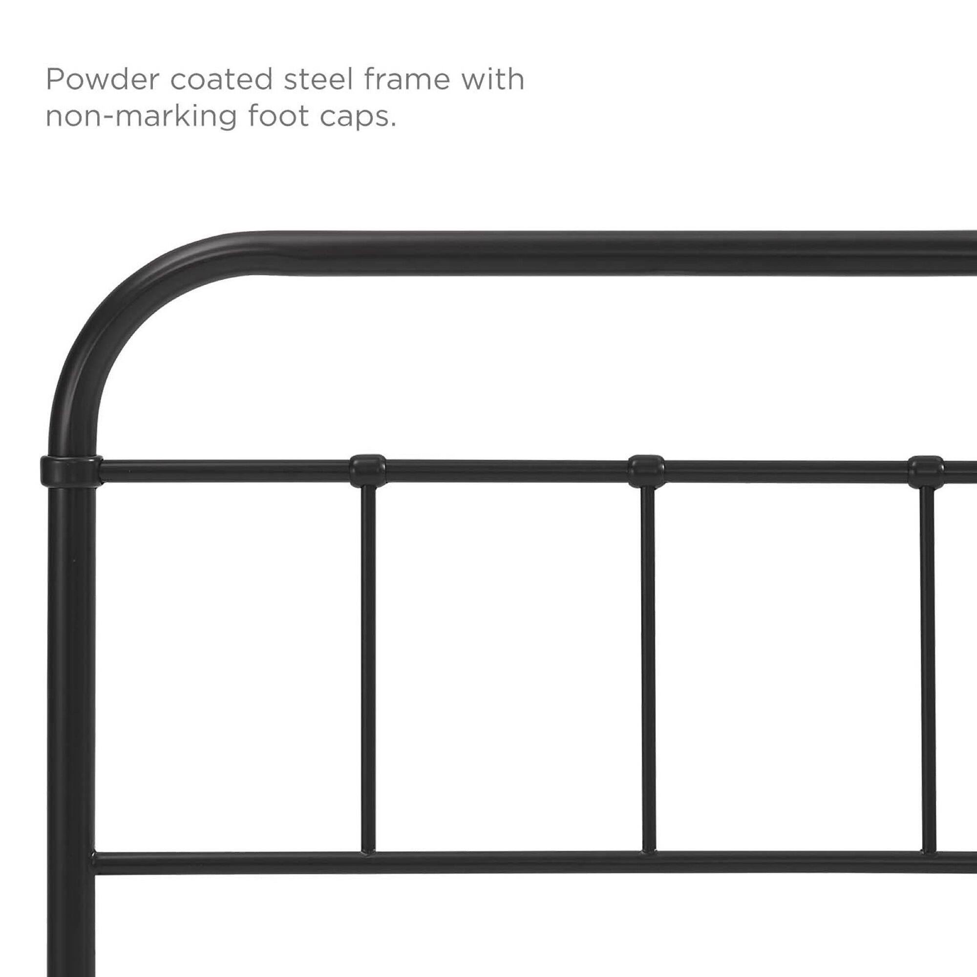Powder coated steel frame with non-marking foot caps.