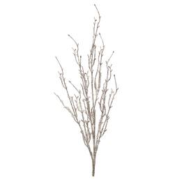 BreeBe - Flocked Glitter Branch (Set of 6) - Silver