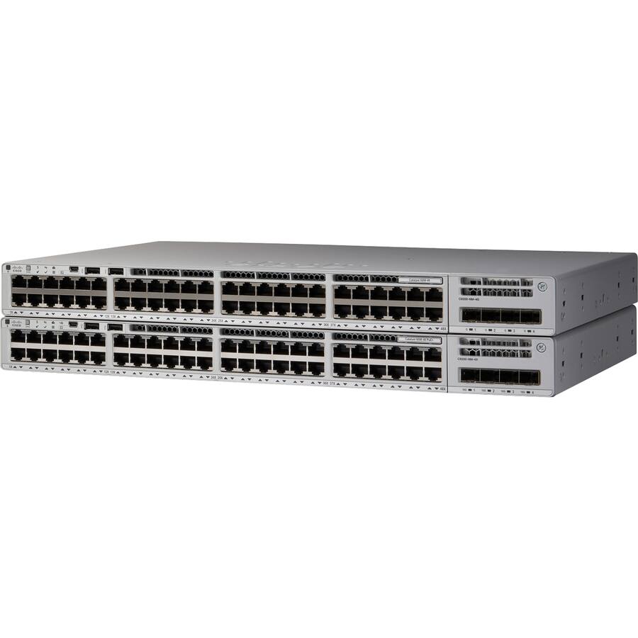 Alt View 2. Cisco Consumer Products - Cisco Catalyst C9200-48P Ethernet Switch - 48 Ports - Manageable - Gigabit Ethernet - 10/100/1000Base-T - 3 Layer - Gray.