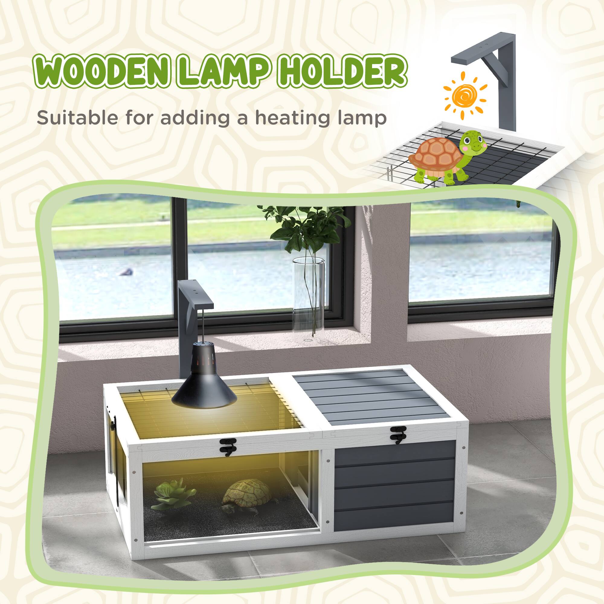 WOODEN LAMP HOLDER  
Suitable for adding a heating lamp