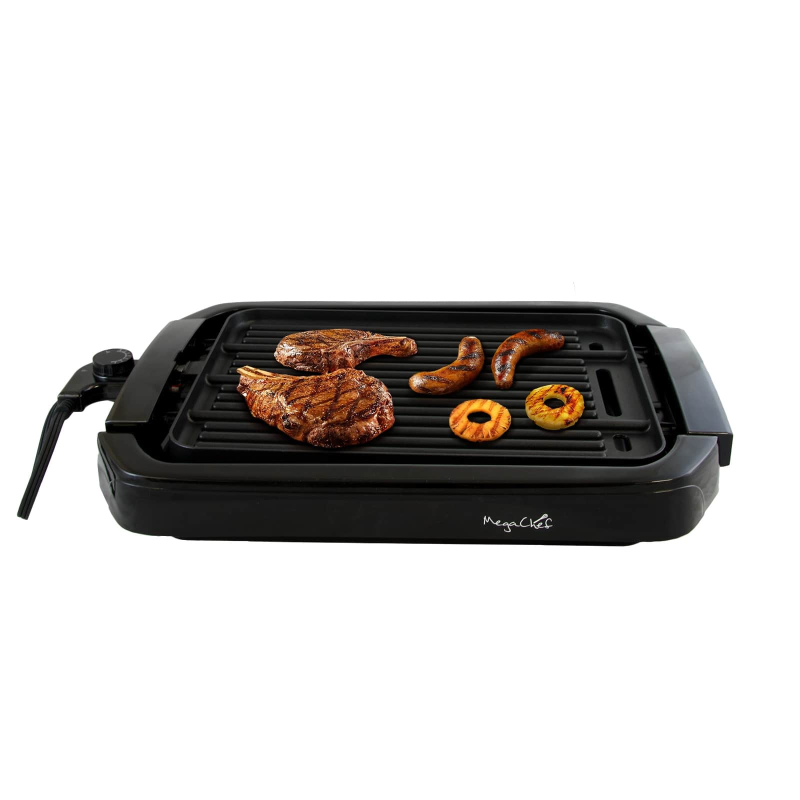 Alt View 3. MegaChef - MegaChef Dual Surface Reversible Indoor Grill and Griddle - Black.
