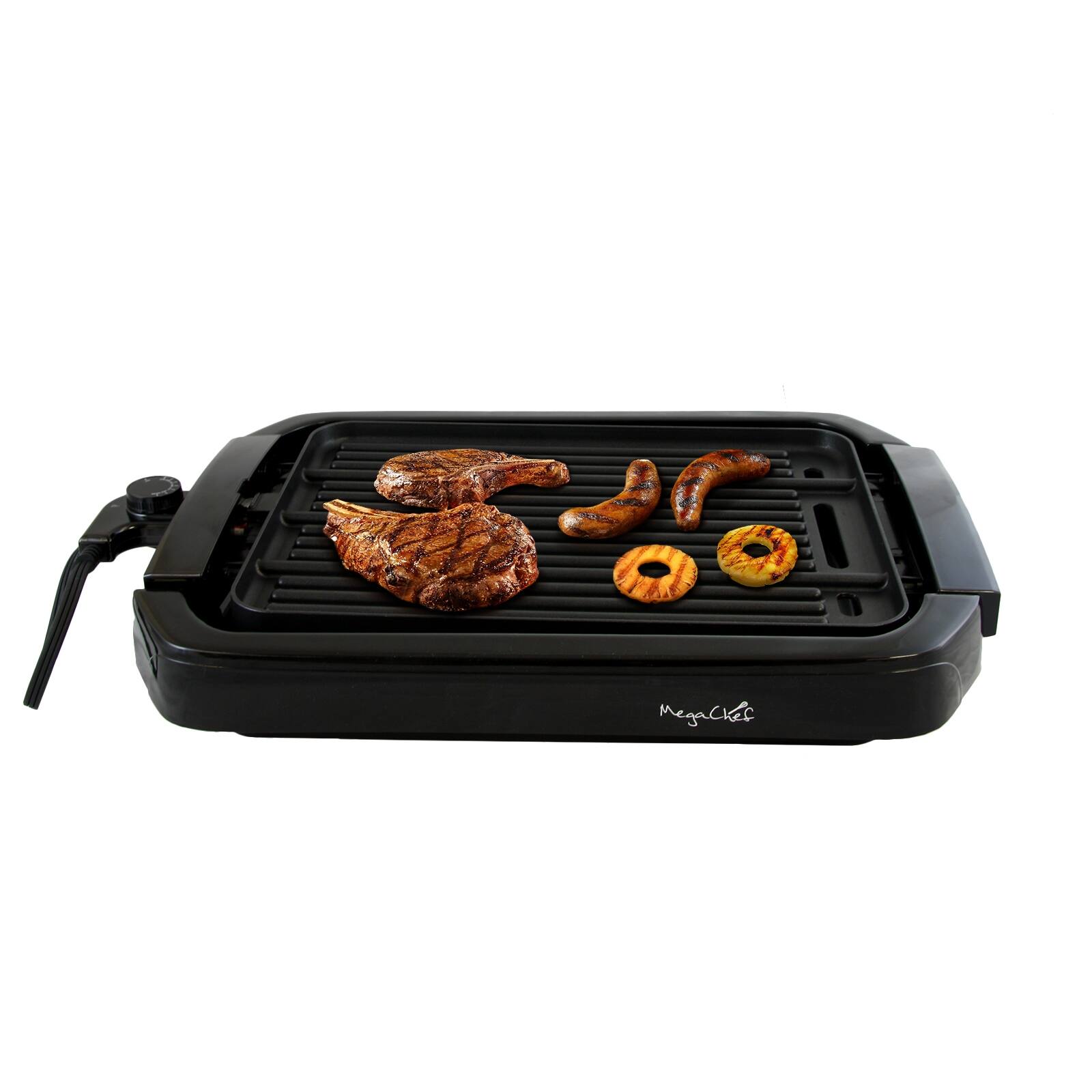 Alt View 3. MegaChef - MegaChef Dual Surface Reversible Indoor Grill and Griddle - Black.