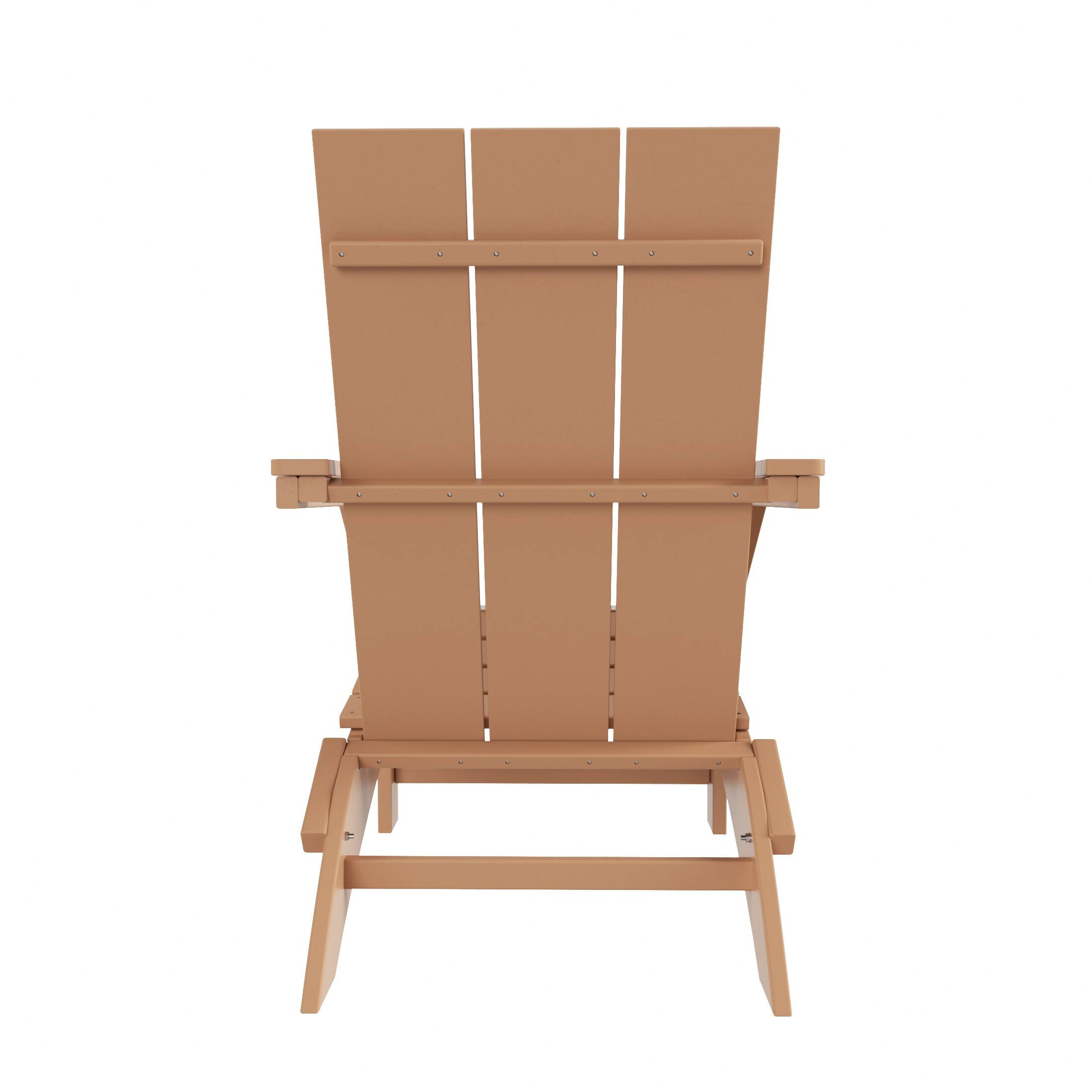 Alt View 2. WestinTrends - WestinTrends Ashore Outdoor HDPE Modern Folding Adirondack Chair - Teak.
