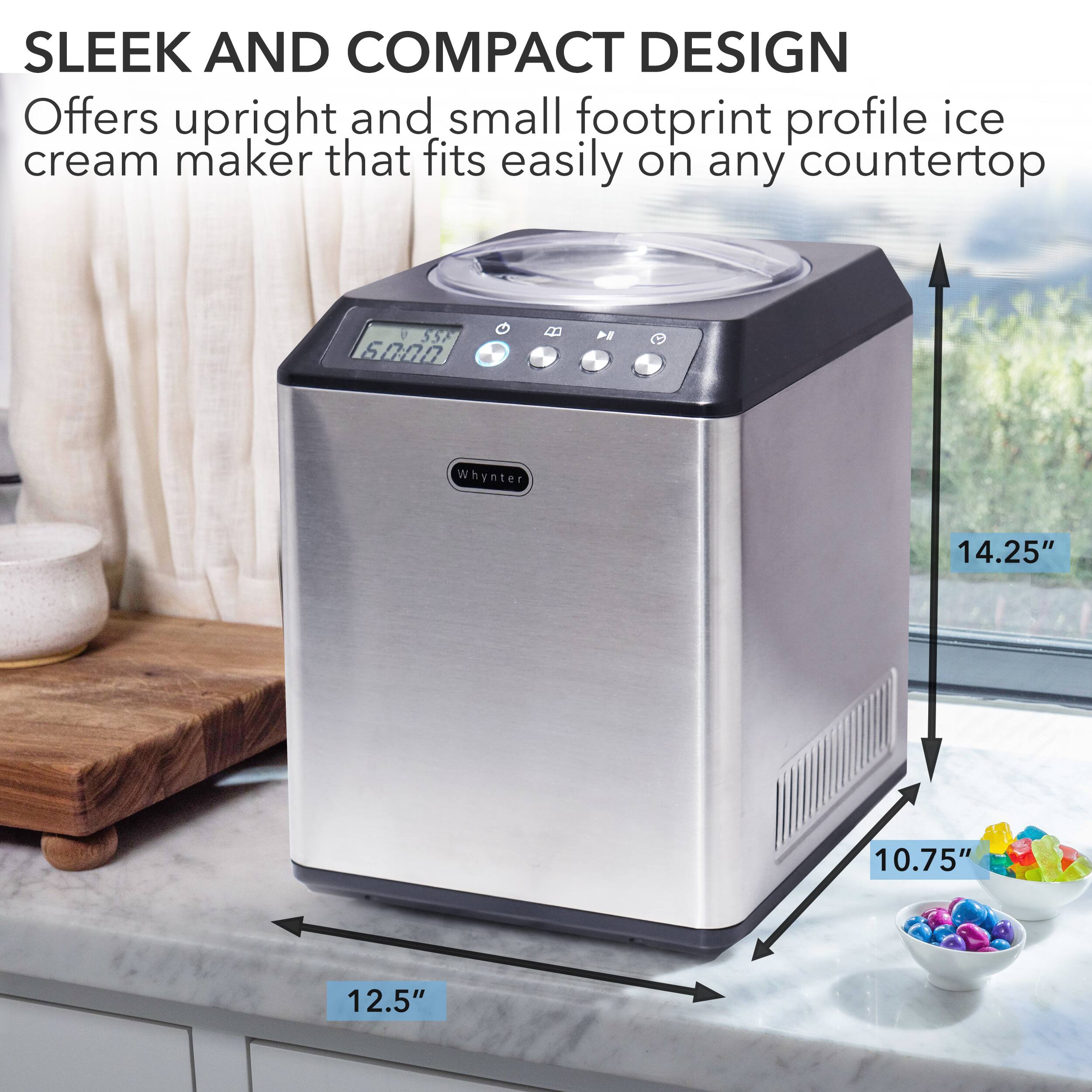 Angle. Whynter - 2.1 Quart Upright Ice Cream Maker - Black.