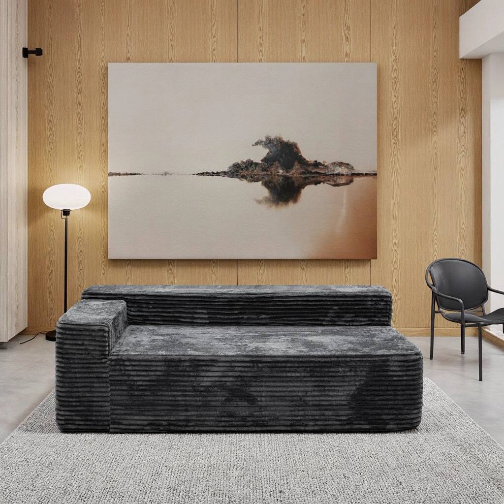 Left. Roomtec - Cloud Boneless Modular Sectional Sofa for Living Room - Grey.