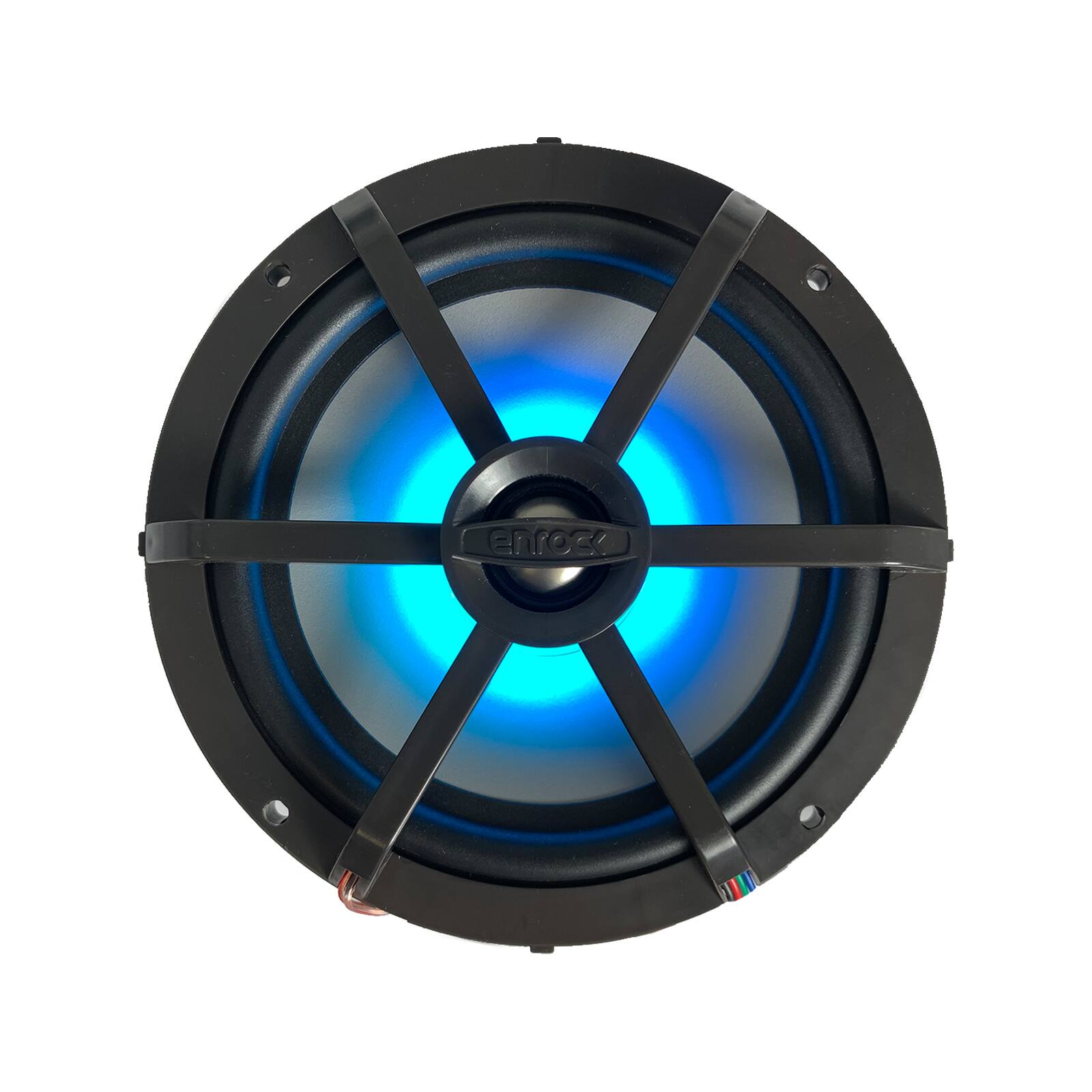 Alt View 4. Enrock Marine - Enrock EM265RGB 6.5" 120 Watt Peak Marine Multicolor LED Speakers with Chrome Grilles (Pair).