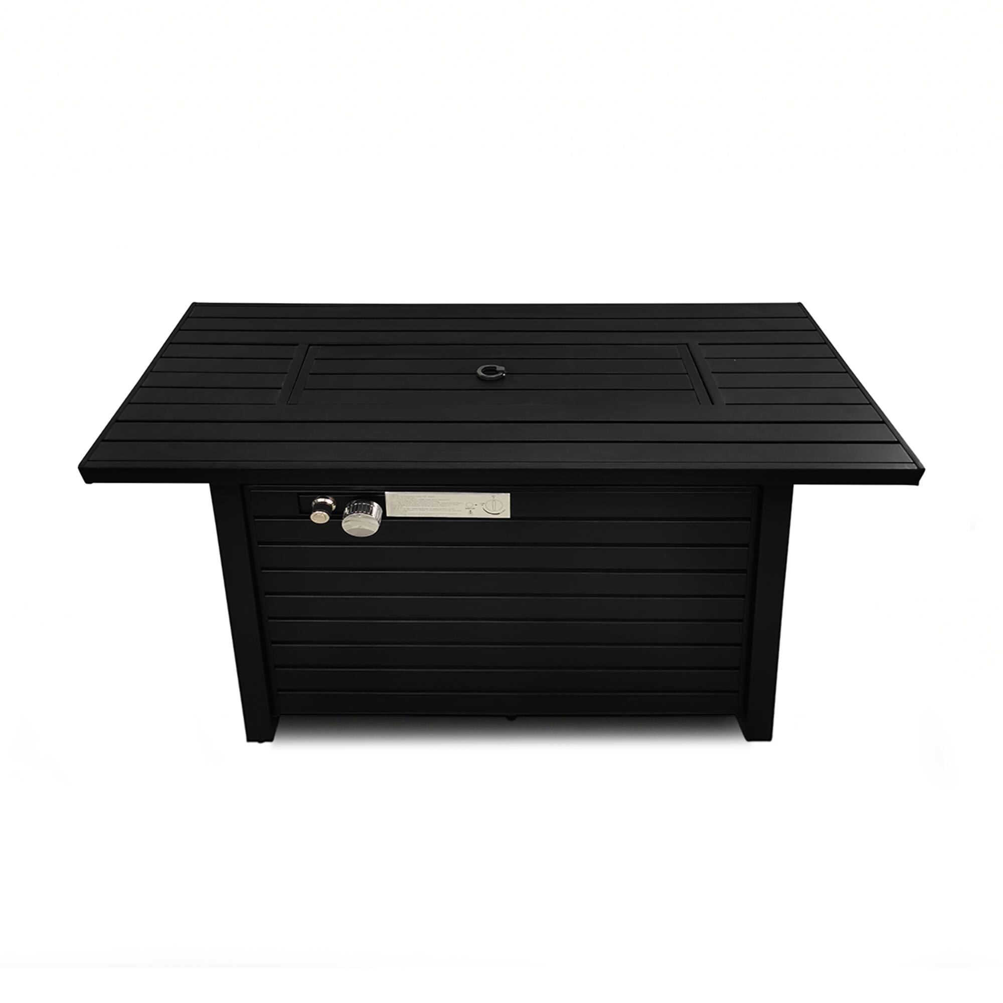 Angle. Mondawe - 50,000 BTU Outdoor Gas Fire Pit Table - Black.