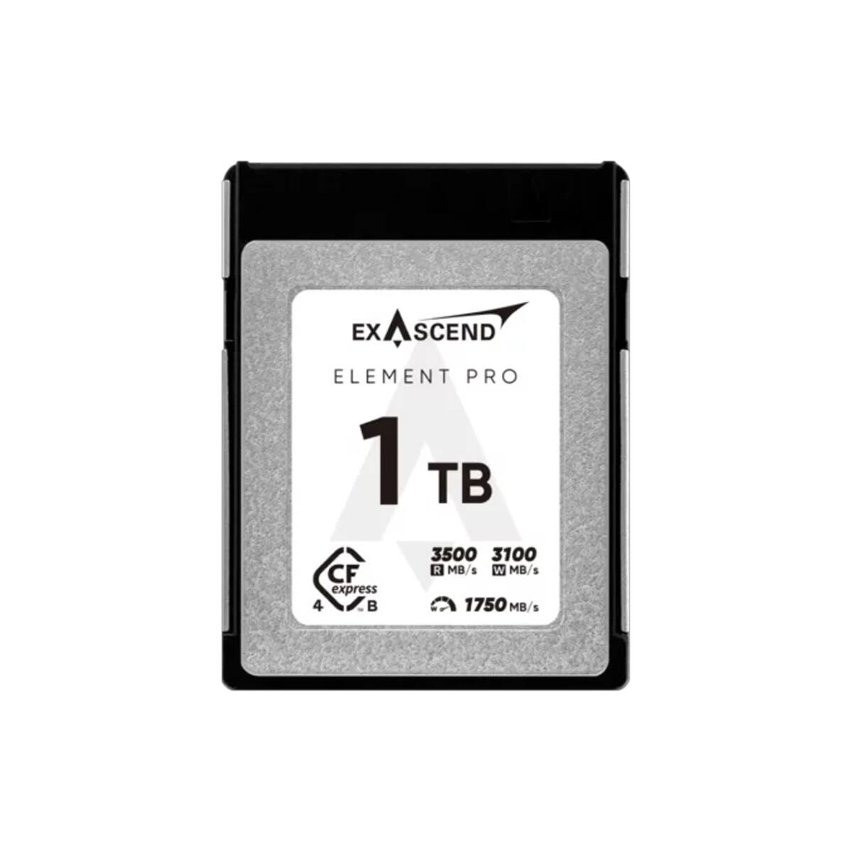EXASCEND ELEMENT PRO  
1 TB  
CF express 4 B  
3500 MB/s  
3100 MB/s  
1750 MB/s