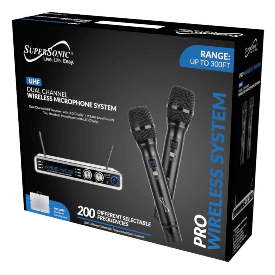 Dual Channel Controller Supersonic UHF Dual Channel Selectable Frequencies Professional ...