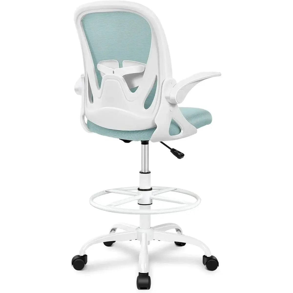 Alt View 5. ADS - Primy Ergonomic Drafting Chair for Standing Desks & Bar Counters - Adjustable Height, Flip-Up Arms for All-Day Comfort - Avocado Green.