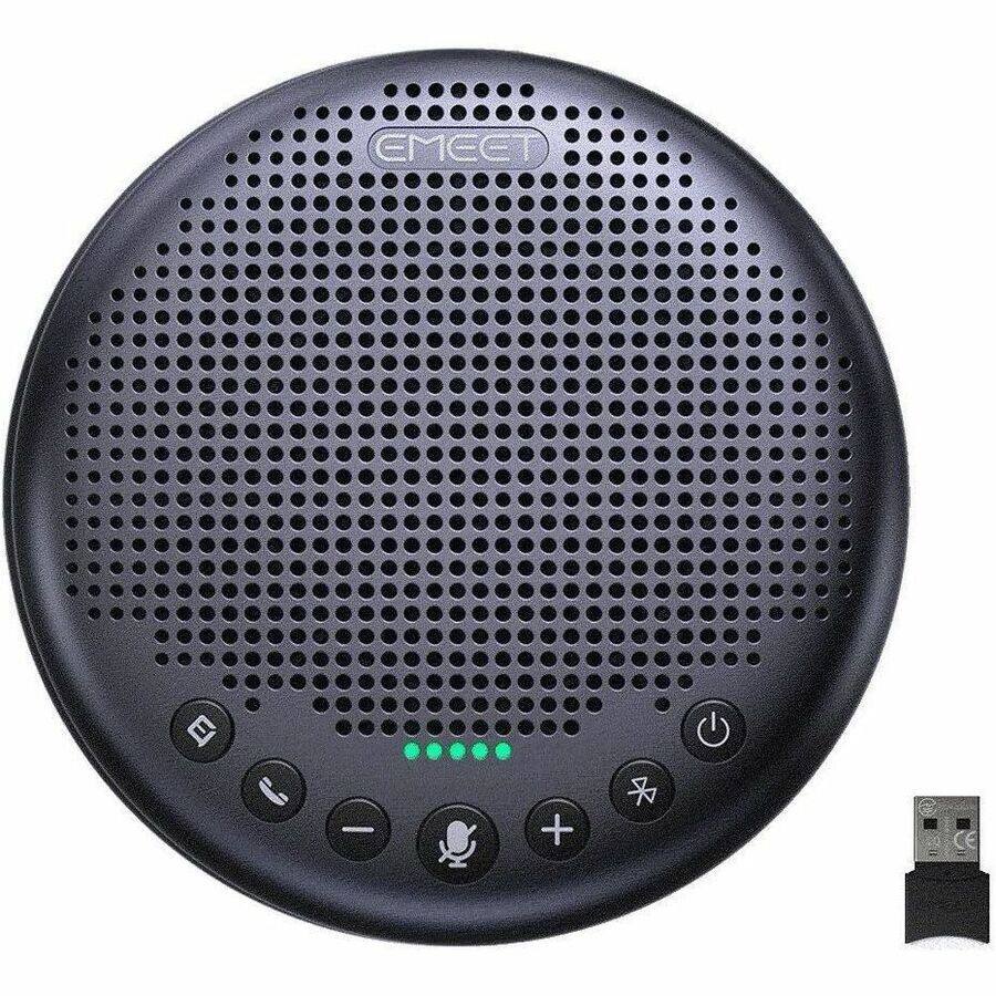 Angle. EMEET - EMEET Luna Plus Meeting Kit - 8+1 Mic, VoiceIA Noise Cancel, Daisy-Chain 25, 10H Battery - Black.