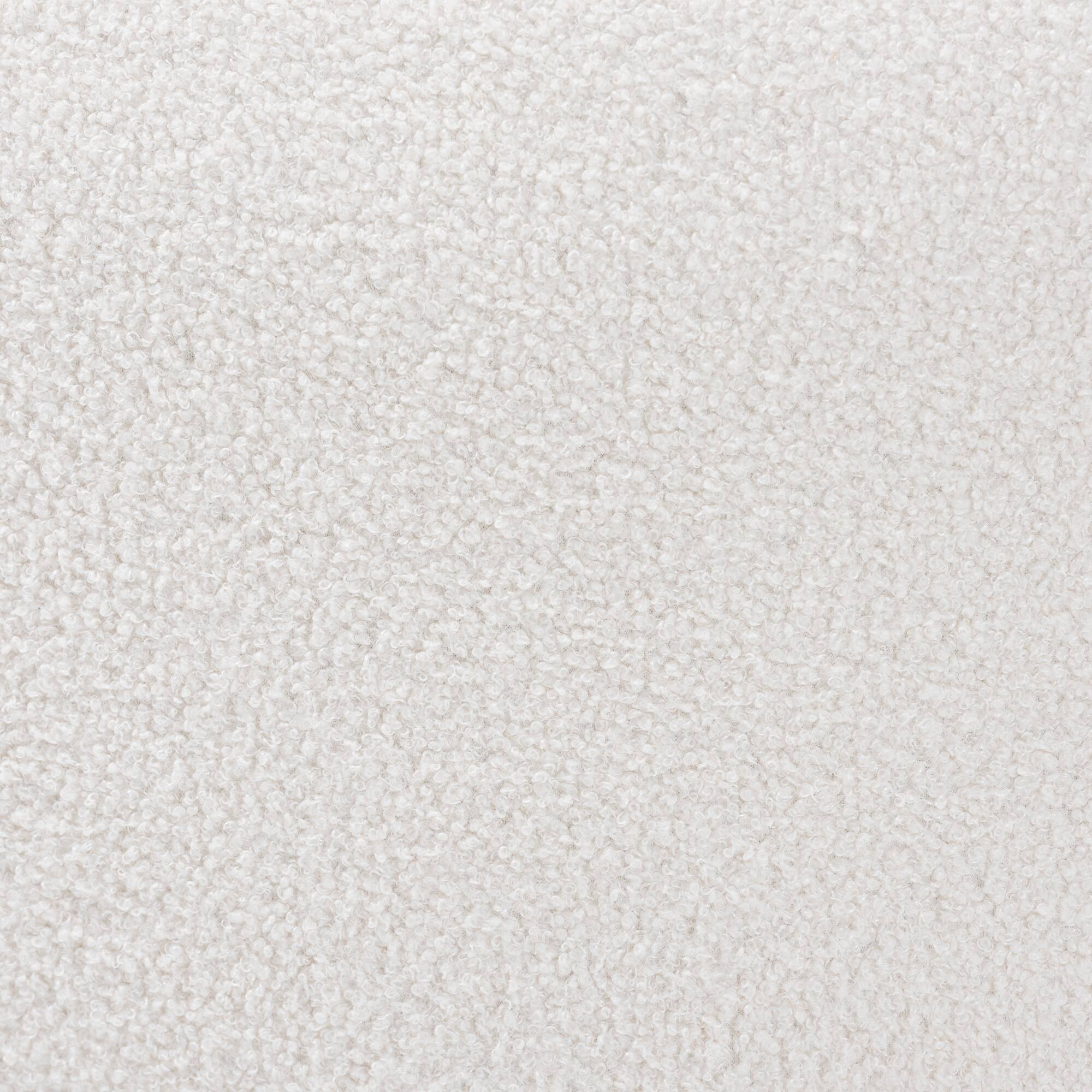 Back. Baxton Studio - Athena Modern and Contemporary Boucle Upholstered and Finished Wood Round Ottoman - Ivory.