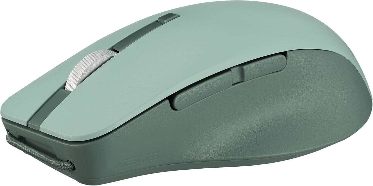 Alt View 1. ASUS - Wireless SmartO Mouse Silent Plus – Dual Mode (BT/2.4GHz), up to 3 Devices, Ergonomic, 4200 DPI - Green Tea Latte.