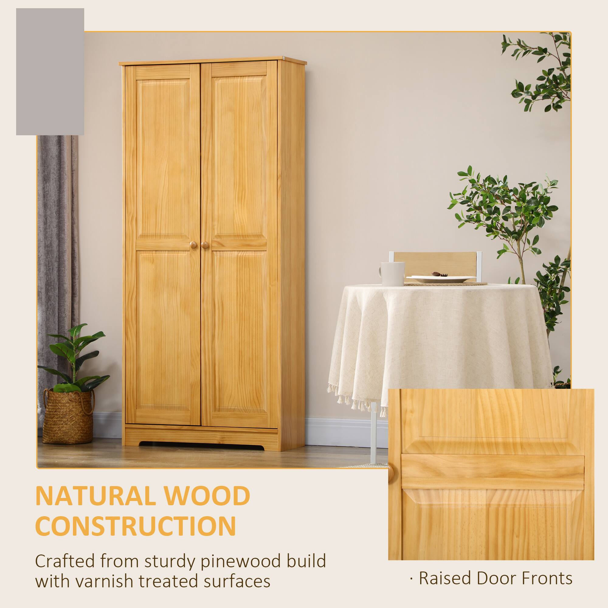 NATURAL WOOD CONSTRUCTION  
Crafted from sturdy pinewood build with varnish treated surfaces  

Raised Door Fronts