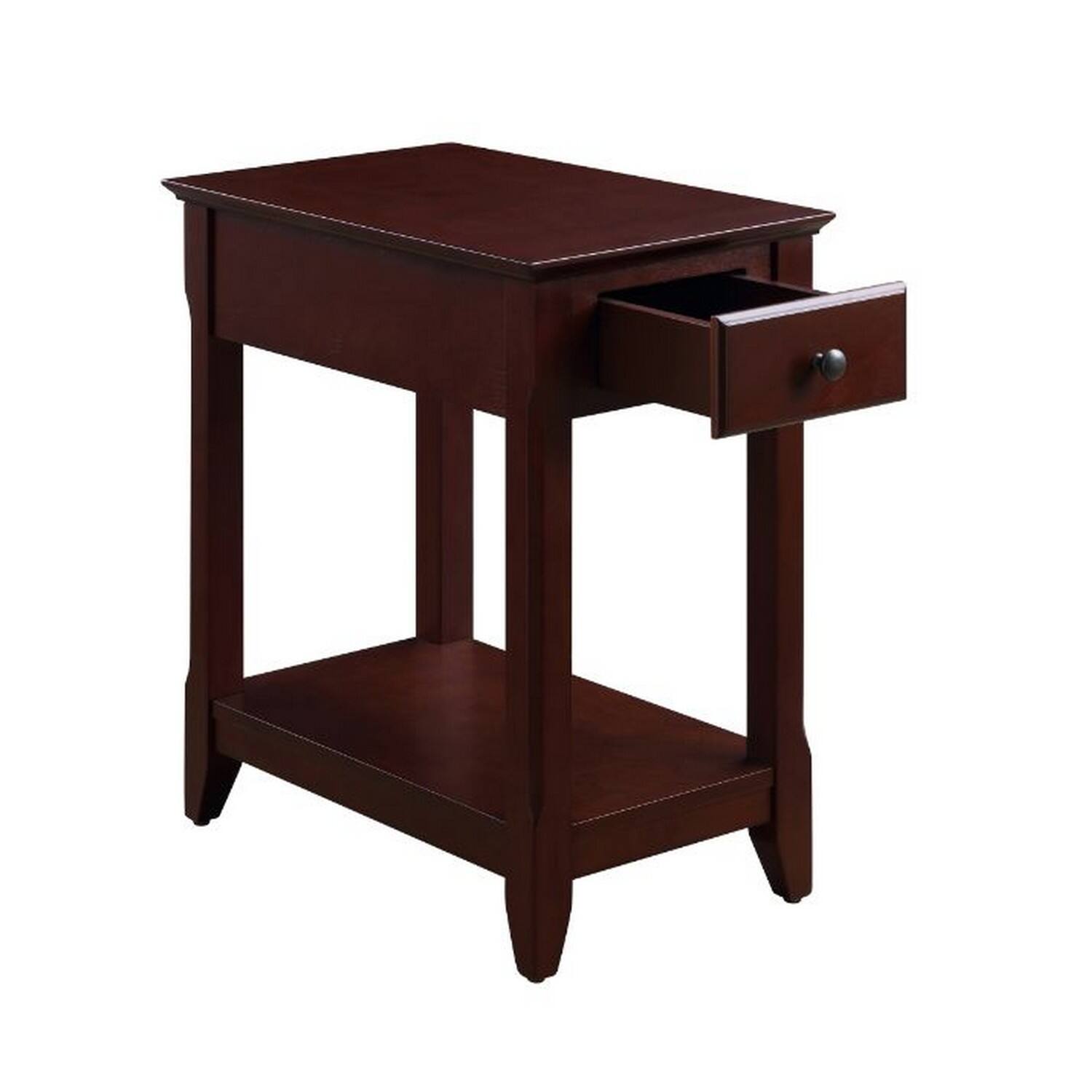 Alt View 2. Manhattan Lane - Accent Table with 1 Drawer and Bottom Shelf - Brown.