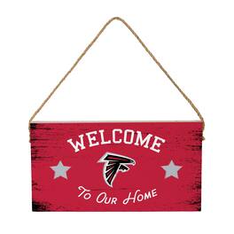 Evergreen Enterprises - Atlanta Falcons 6" x 11" Welcome Home Wood Wall Sign with Rope Hanger - Multicolor