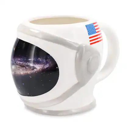 Front. Silver Buffalo - NASA Space Helmet 3D Sculpted Ceramic Mug | Holds 20 Ounces - Multi-Colored.