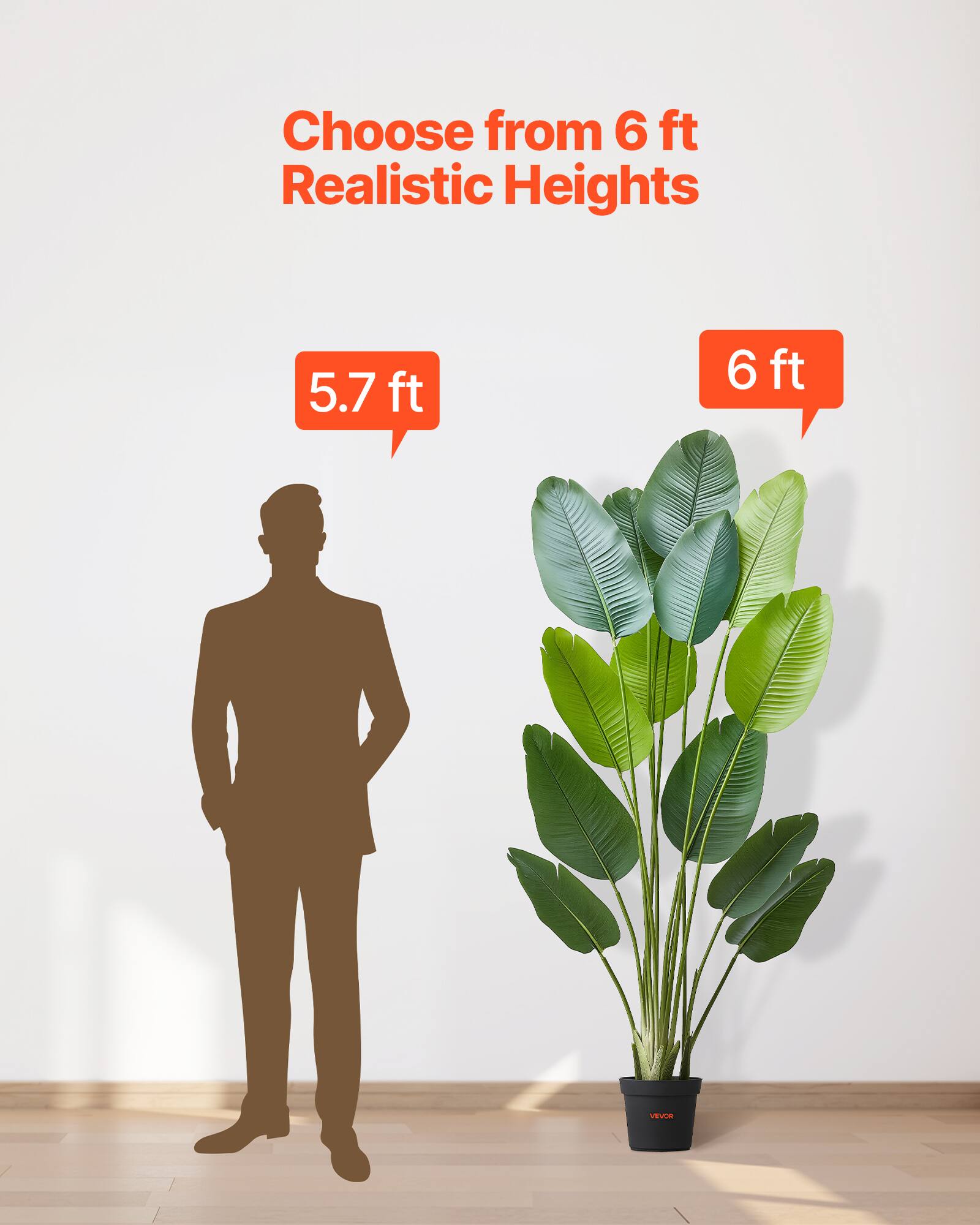 Choose from 6 ft Realistic Heights

5.7 ft

6 ft