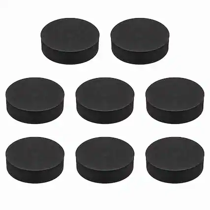 Front. Unique Bargains - Single Sided Speaker Isolation Pads 70x20mm Round EVA Acoustic Foam Anti-Vibration Feet for Speaker Subwoofer, 8pcs - Black.