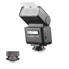 Flashpoint - iT32 Compact R2 TTL Mini Camera Flash with Detachable Magnetic X5-C Interchangeable Hot Shoe Module and