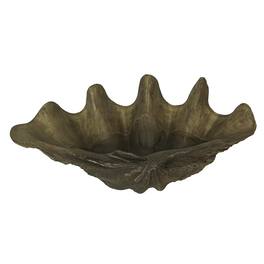 Contrast Inc. - Lifelike Cast Polyresin Giant Clam Shell Decorative Bowl - Taupe
