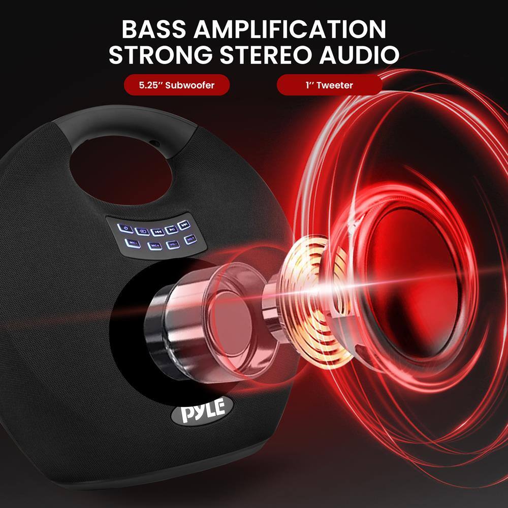BASS AMPLIFICATION  
STRONG STEREO AUDIO  

5.25" Subwoofer  
1" Tweeter  

PYLE