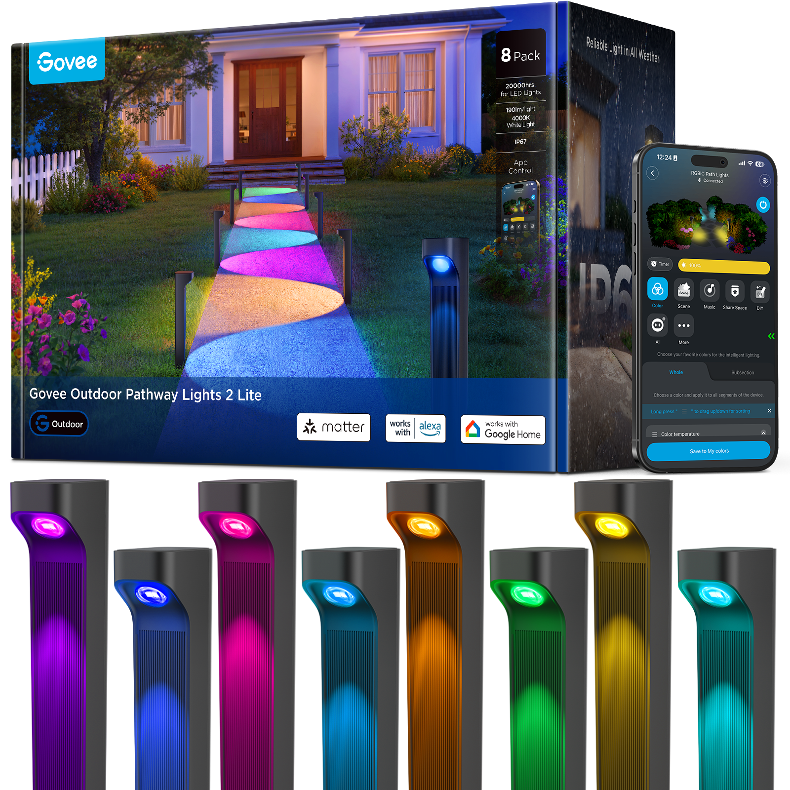 Govee - Outdoor Pathway Lights 2 Lite,8pack